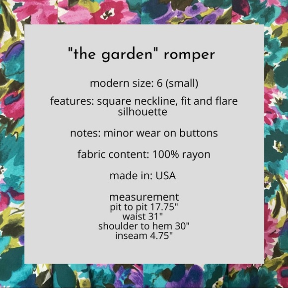 vintage - floral button down romper 🌺 - Picture 7 of 7